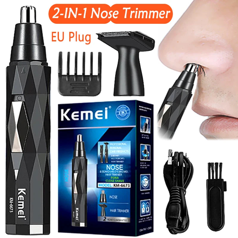 Kemei 2-in-1 Nose & Ear Hair Trimmer for Men