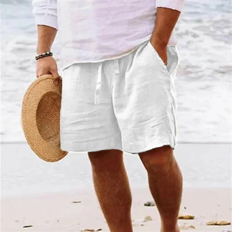 White Linen Shorts